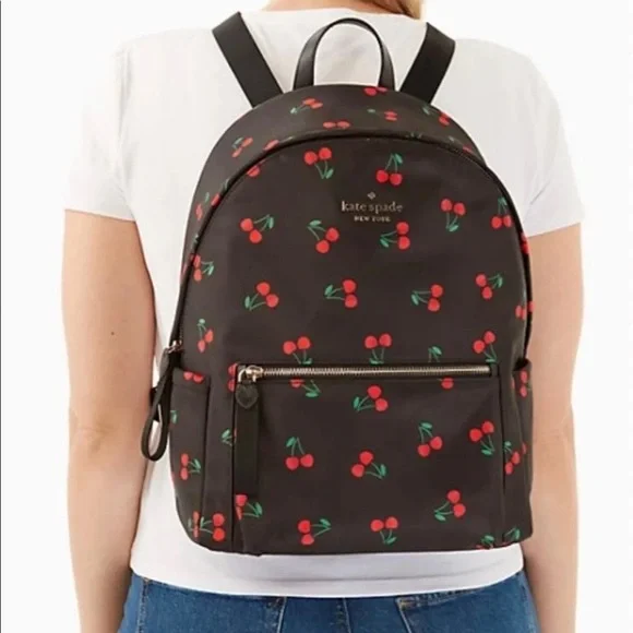 SOLD!!! Kate Spade chelsea large cherry backpack style #: k6196 - Picture 2 of 5